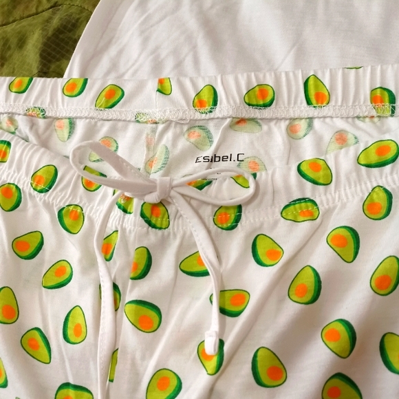 Avocado Good Time PJs pajamas shorts t-shirt Lounge guacamole - Picture 4 of 4